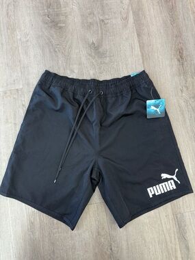 Puma Men’s Black Swim Trunks – Regular Fit